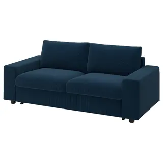 VIMLE 2-seat sofa-bed, with wide armrests/Kelinge dark blue, Width 204 x Depth 98 cm