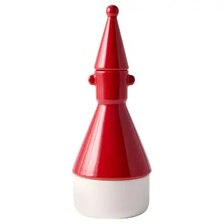 VINTERFINT tealight holder/candle holder, white/red, 22 cm