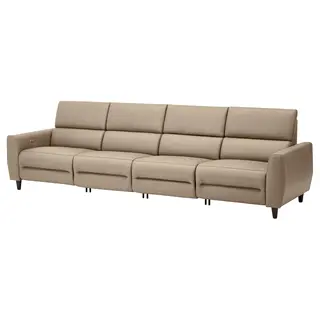 RULLERUM 4-seat sofa w 2 electric recliners, Grann/Bomstad beige, Width 334 x Height 98 x Depth 94 cm