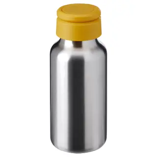 ENKELSPÅRIG water bottle, stainless steel/yellow, Height 15 cm