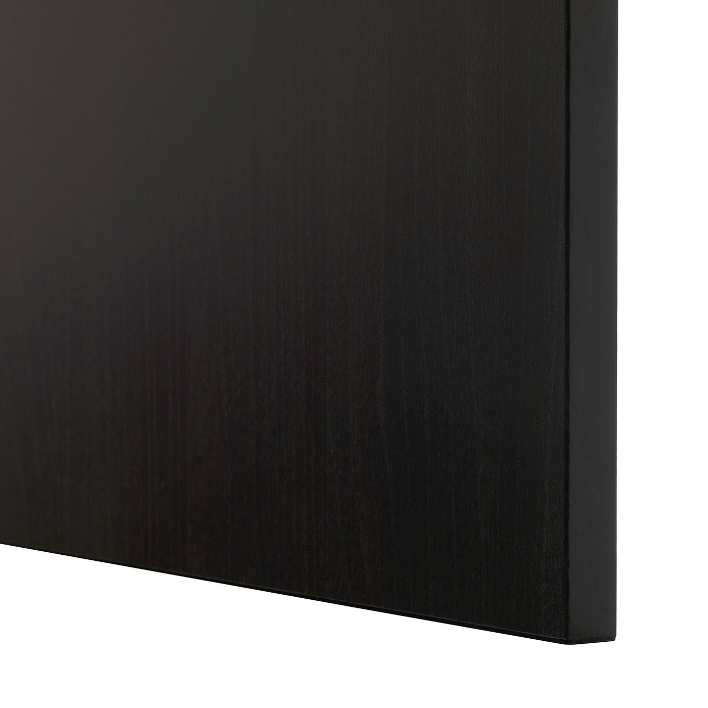 Close-up of sleek, black tv bench showcasing smooth, seamless edges and high-quality finish.