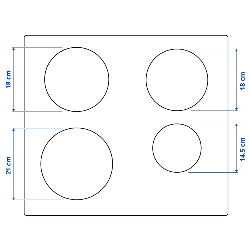 Illustration with measurements for the product: MATMÄSSIG.