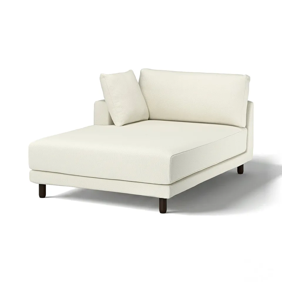 UPPÅKRA cream sofa, plush cushions, sleek design, dark legs.