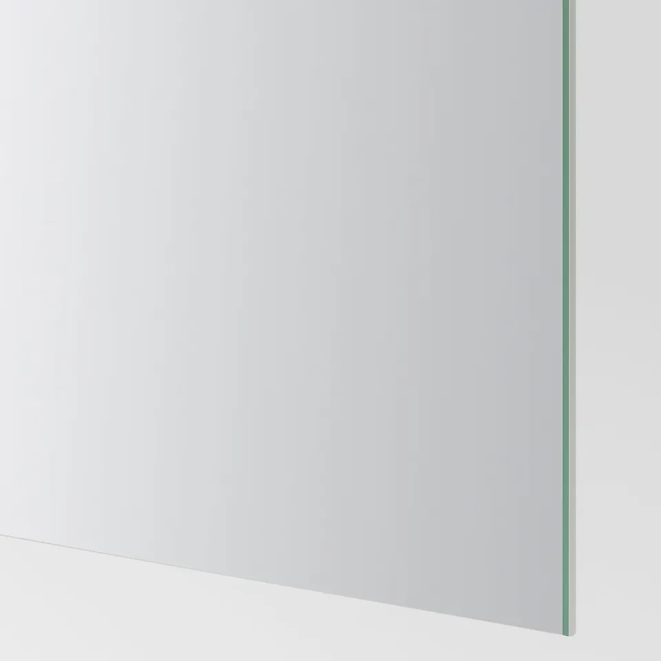 AULI / MEHAMN Pair of sliding doors, aluminium mirror glass/double sided oak effect, 150x201 cm