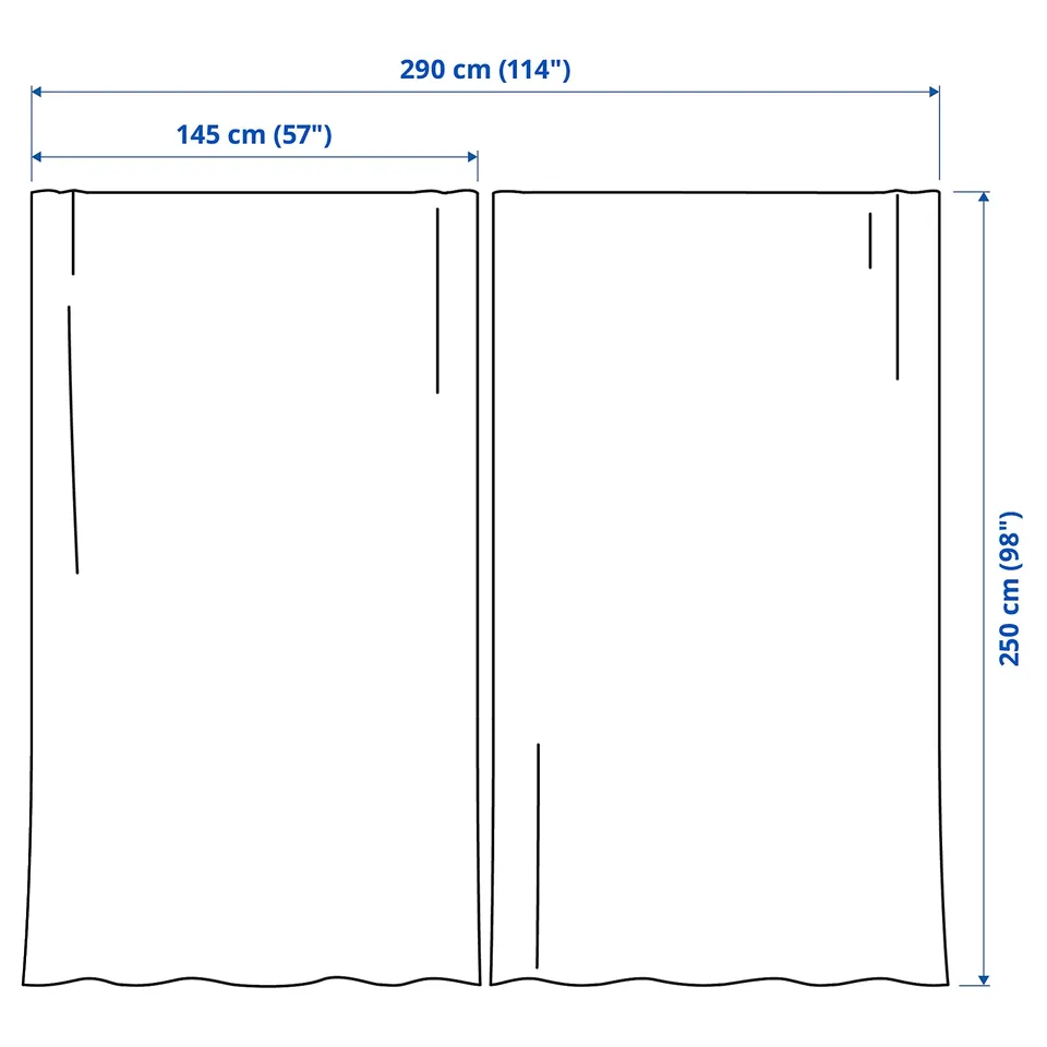 HÄGGVECKMAL Room darkening curtains, 1 pair, beige/with heading tape, 145x250 cm