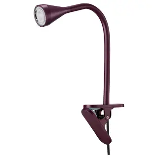 NÄVLINGE LED clamp spotlight, dark red, Length 34 cm
