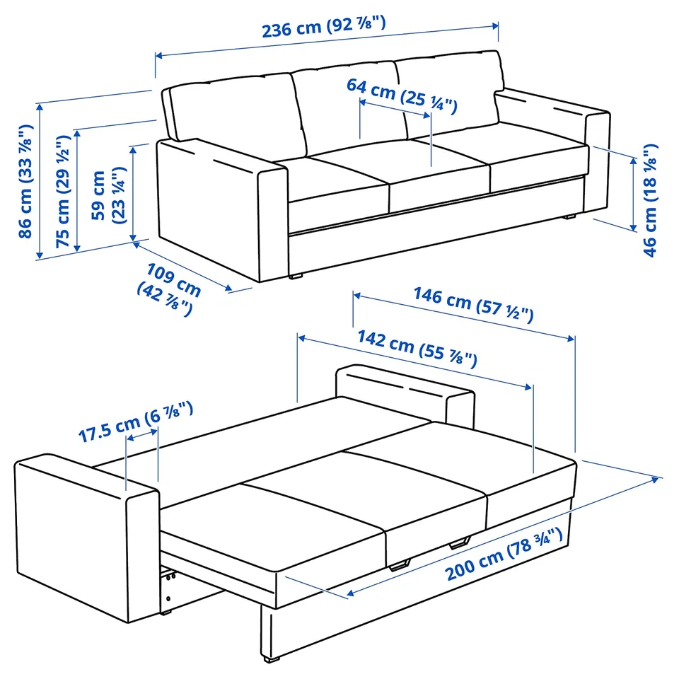 part: BÅRSLÖV 3-seat sofa-bed