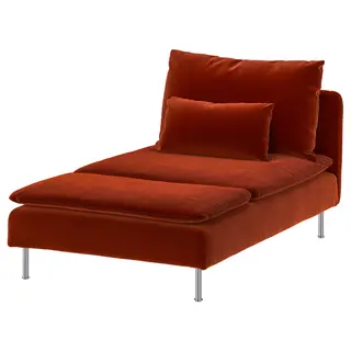 SÖDERHAMN cover for chaise longue section, Alhamn deep orange-red