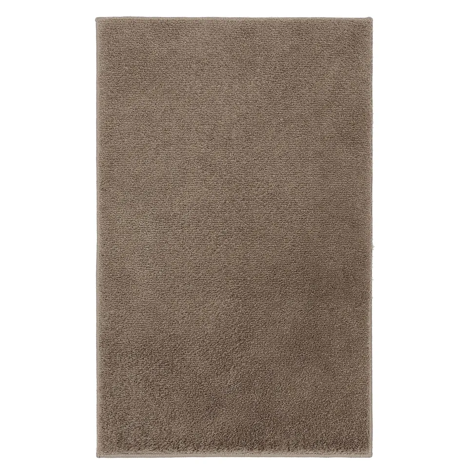 BACKMÅRA bath mat, grey, rectangular, fluffy texture, recycled polyester.