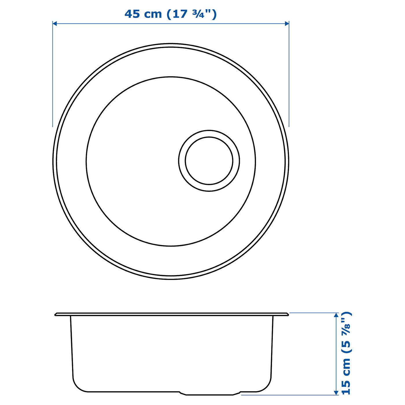 Illustration with measurements for the product: BOHOLMEN.