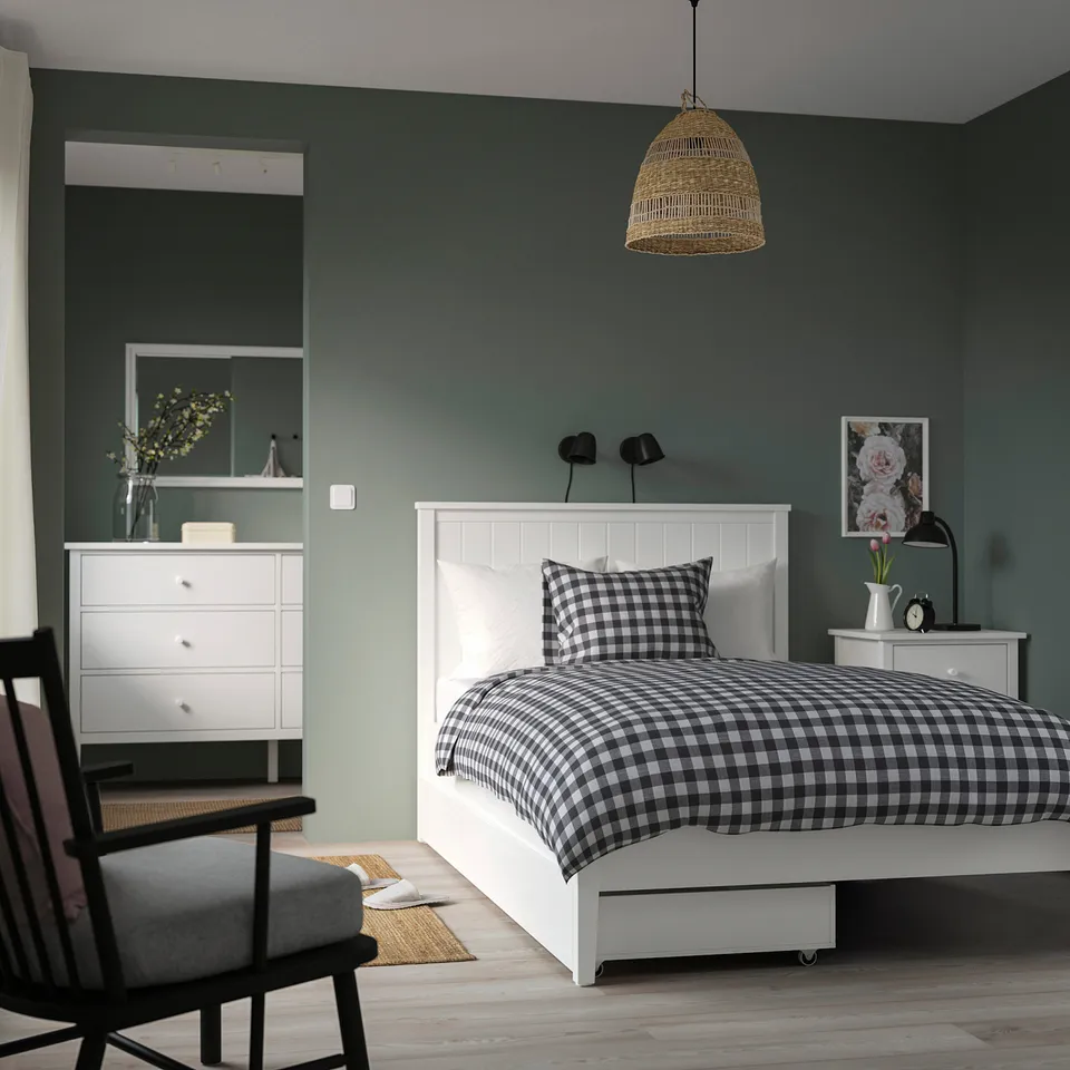 part: GULLABERG bed frame with 2 storage boxes