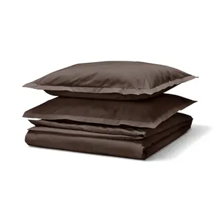 HAMPFLOCKEL duvet cover and 2 pillowcases, brown, 240x220/50x80 cm