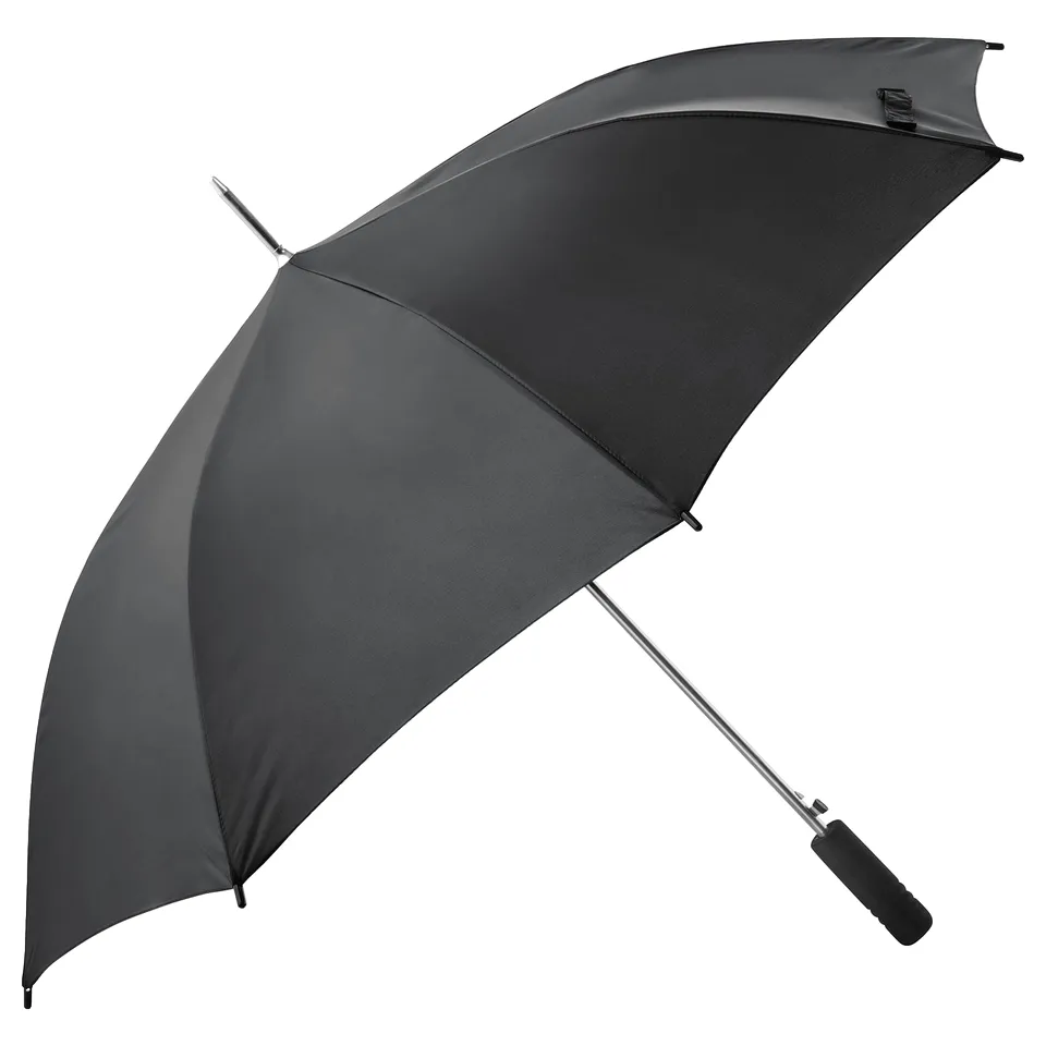 KNALLA black umbrella, automatic open, sturdy, windproof, recycled polyester.
