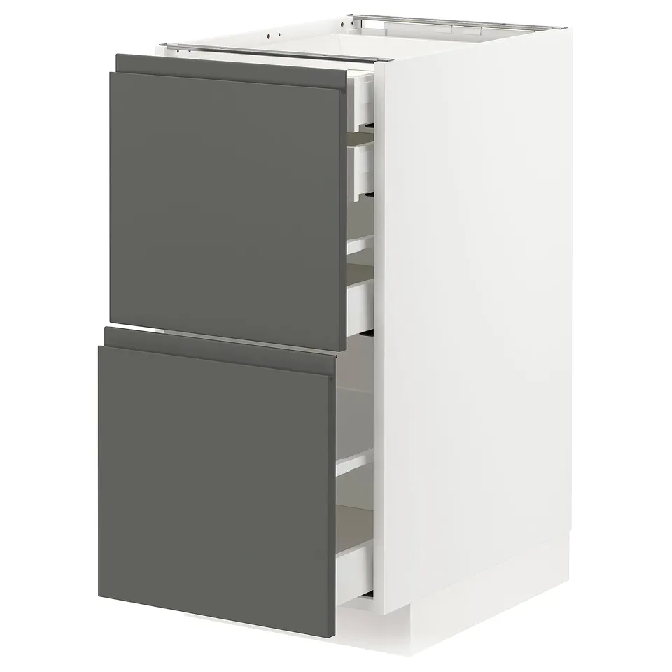 Ikea METOD kitchen unit, grey, two drawers, modern design.