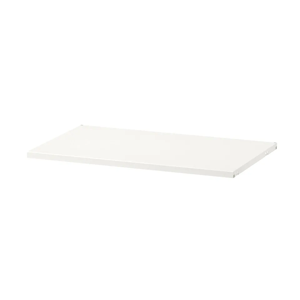 White BOAXEL shelf, rectangular, flat surface, metal coated.