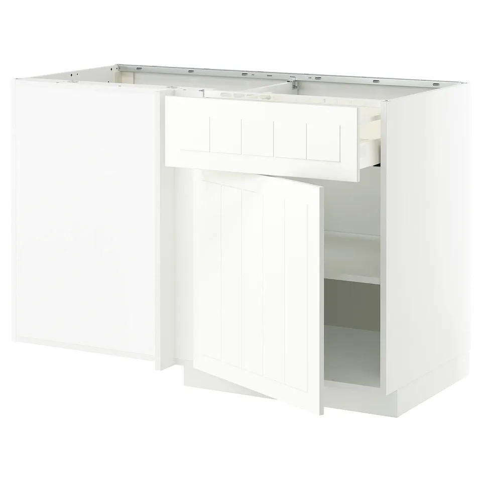 Ikea METOD white kitchen unit, rectangular, panel design.