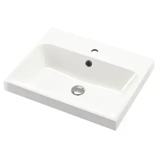 BACKSJÖN wash-basin, white, 60x48 cm
