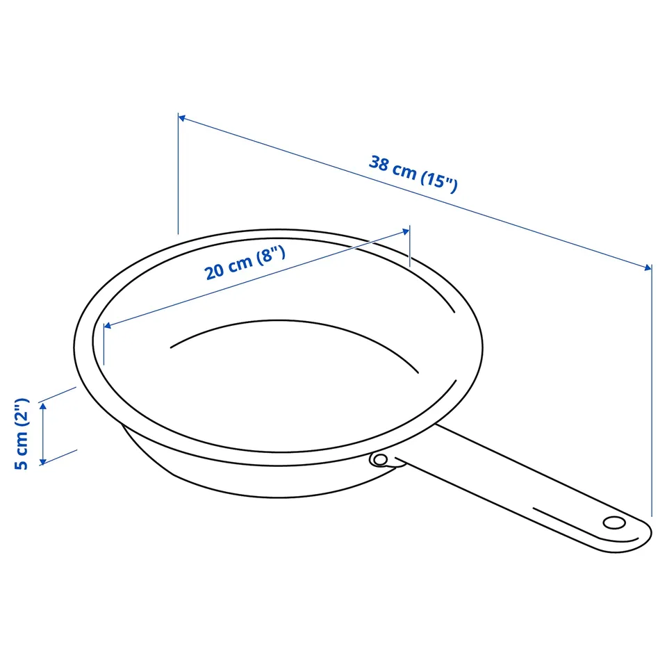 Illustration with measurements for the product: IKEA 365+.