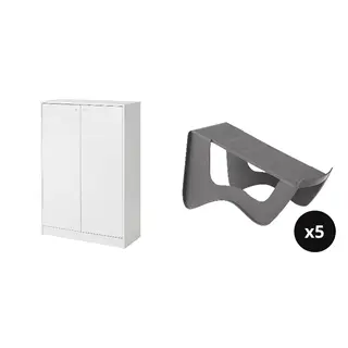 KLEPPSTAD/MURVEL set: shoe cabinet/storage + shoe organiser x5