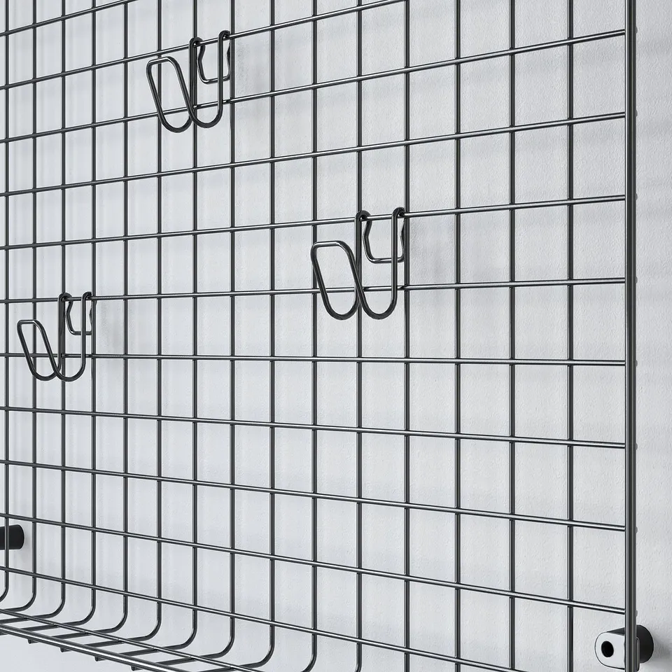 GREJIG Wall grid with rail, grey, 58x59 cm
