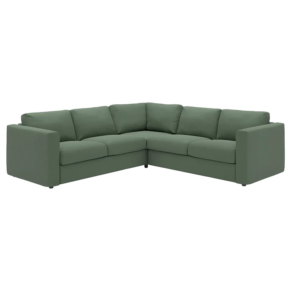 VIMLE Corner sofa, 4-seat, Knäbäck grey-green