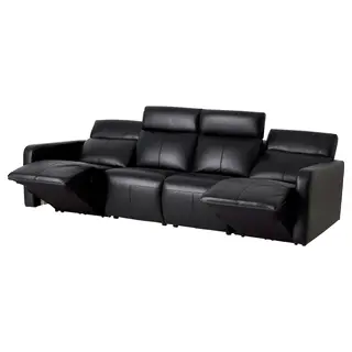 LJUNGBYHED 4-seat sofa w 2 electric recliners, Vråka/Vråkärr black, Width 290 x Depth 100 x Height 101 cm