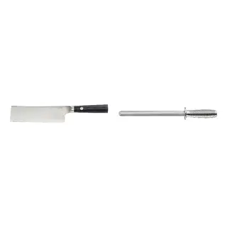 FJÄLLRÖDING/IKEA set: nakiri knife + sharpening rod
