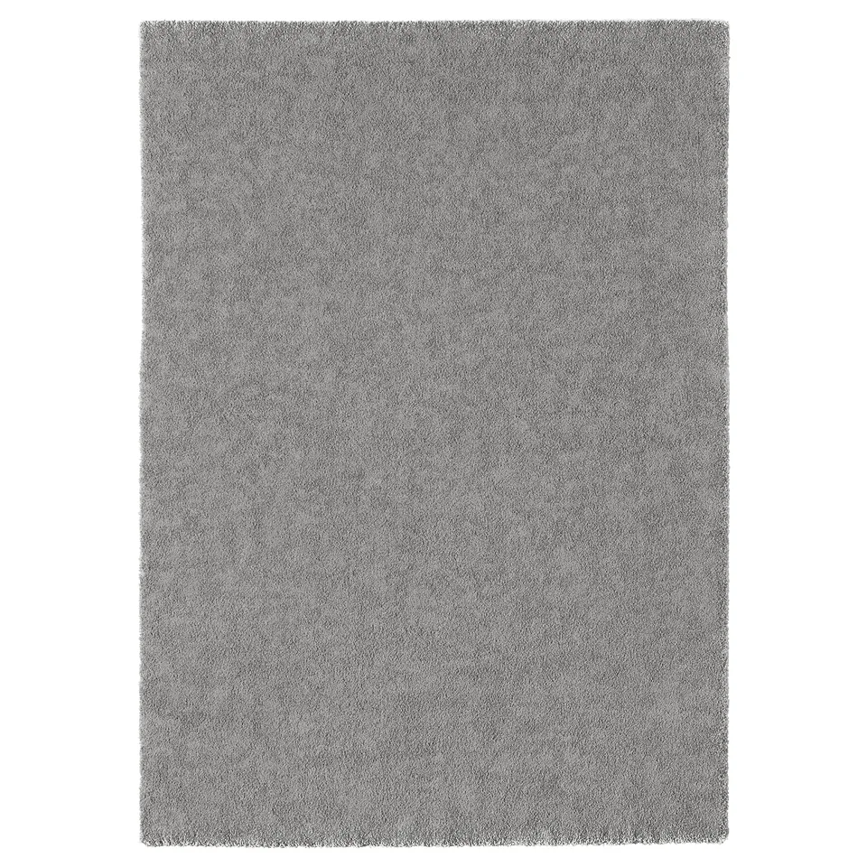 Grey STOENSE rug, soft & thick, square.