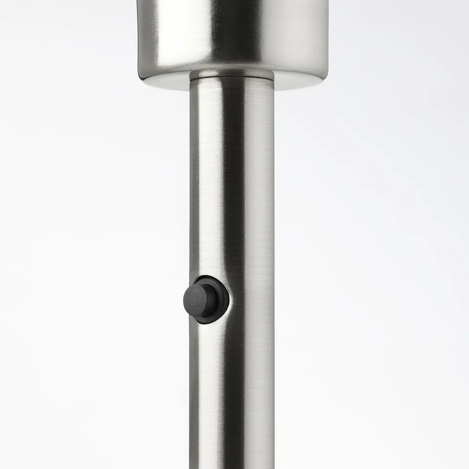 Metal lamp base with height control.