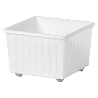 VESSLA storage crate with castors, white, 39x39 cm