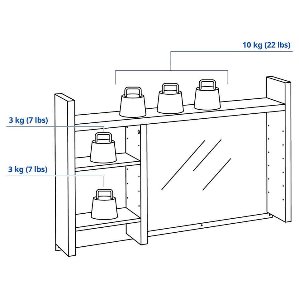 MICKE Add-on unit high, black-brown, 105x65 cm