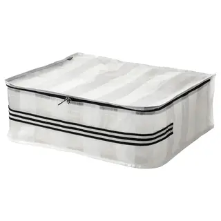 GÖRSNYGG storage case, white/transparent, Depth 49 x Height 19 x Width 55 cm