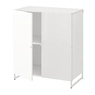 JOSTEIN shelving unit with doors, in/outdoor/white, 81x44x90 cm