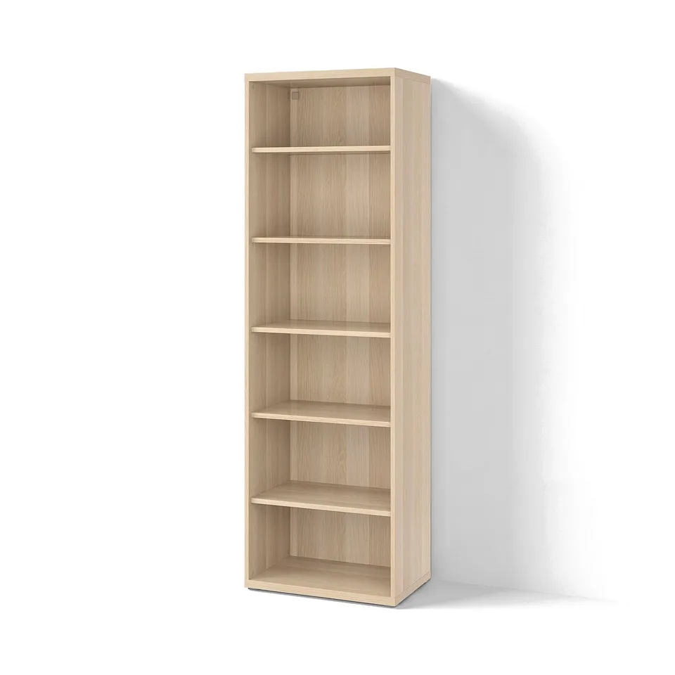 BESTÅ Shelving unit, with 5 shelves/white stained oak effect, 60x40x193 cm