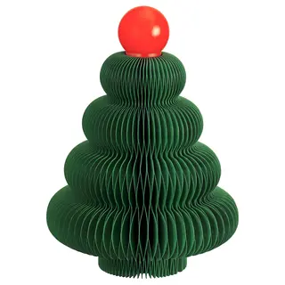 STRÅLA LED table decoration, battery-operated/tree green, Width 95 x Height 130 mm
