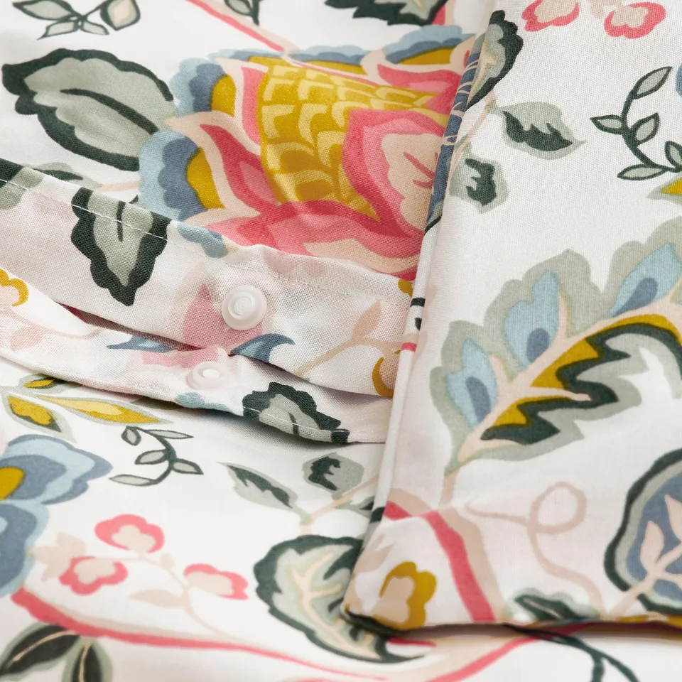 DAGGSALVIA Duvet cover and pillowcase, multicolour/floral pattern, 150x200/50x80 cm