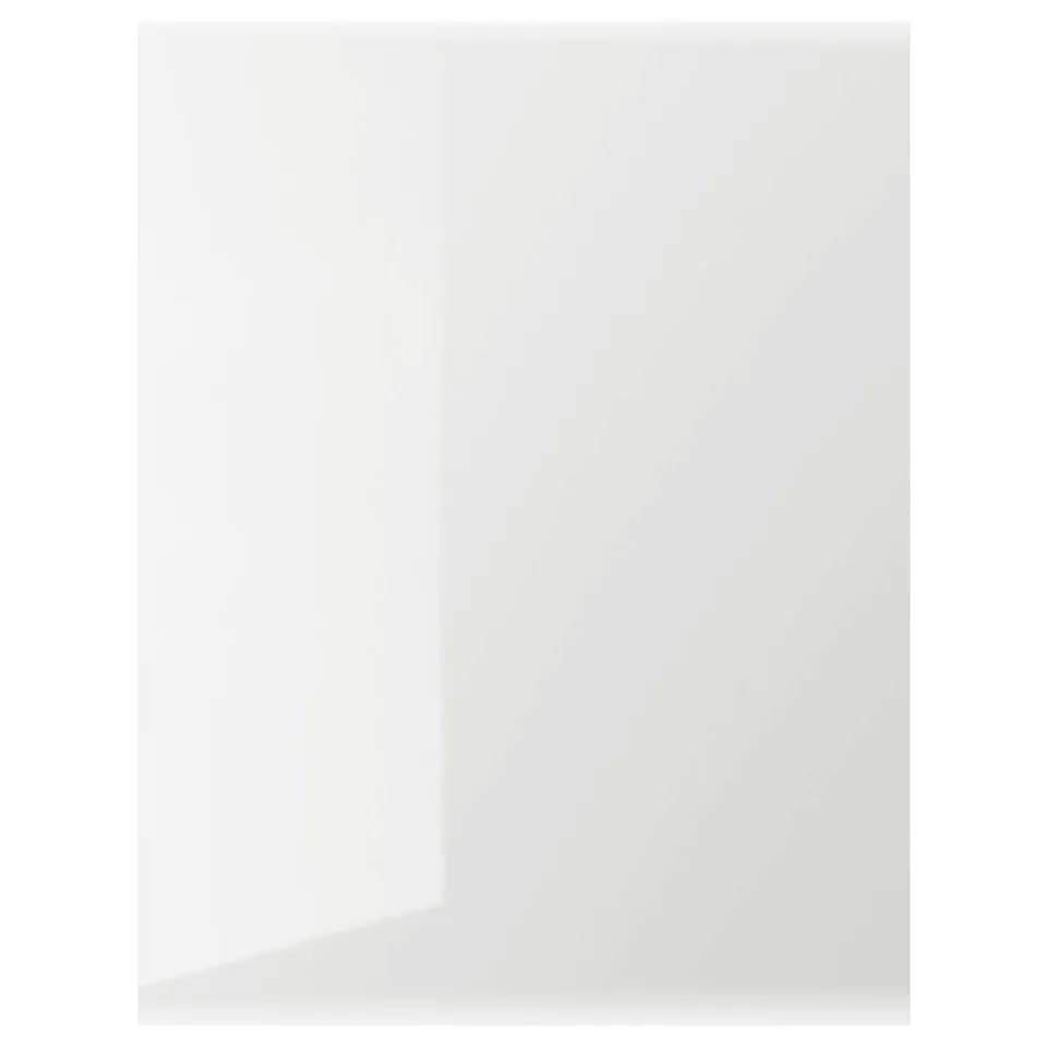 RINGHULT grey glossy kitchen door, rectangular.
