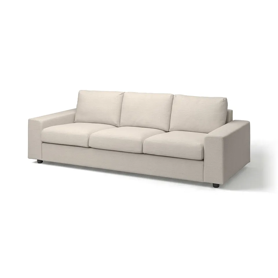 A beige VIMLE sofa with a modern, minimalist design, featuring a comfortable, cushioned seat and back.