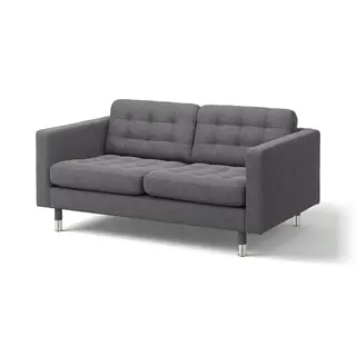 LANDSKRONA 2-seat sofa, Gunnared dark grey/metal, Width 164 x Depth 89 x Height 78 cm