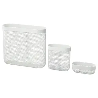 SKÅDIS storage basket, set of 3, white