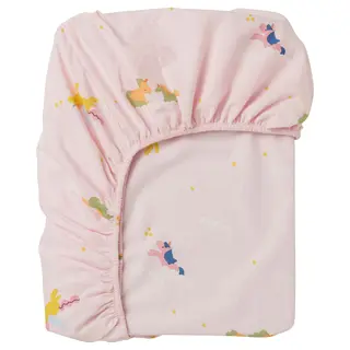 BARNDRÖM fitted sheet, pink/unicorn pattern, 90x200 cm