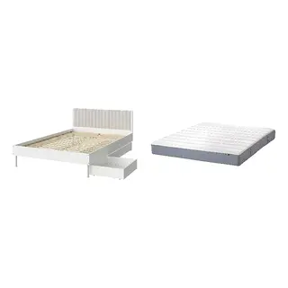 BRUKSVARA/VESTERÖY Bed with 20cm thick mattress, pocket sprung, foam, extra firm