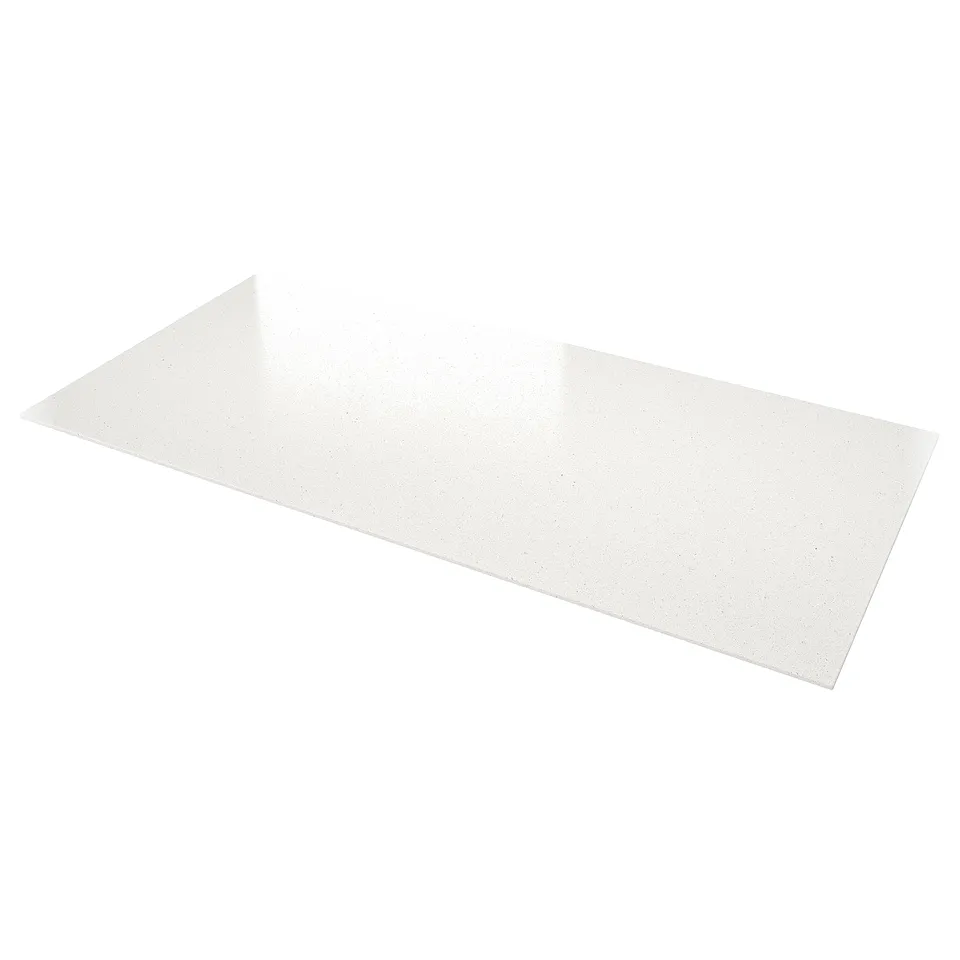 LOCKEBO recycled glass worktop, clear, rectangular, smooth surface.
