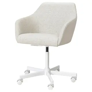 TOSSBERG / MALSKÄR swivel chair, Gunnared beige/white, Width 67 x Depth 67 cm