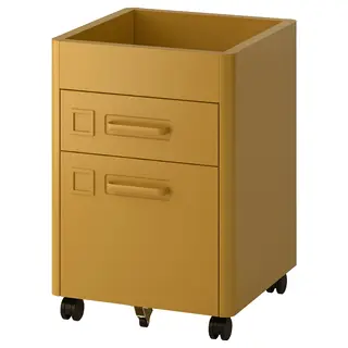 IDÅSEN drawer unit on castors, golden-brown, 42x61 cm