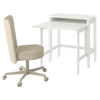 GULLABERG / BRYTNING desk and chair, white/beige, 84x41 cm