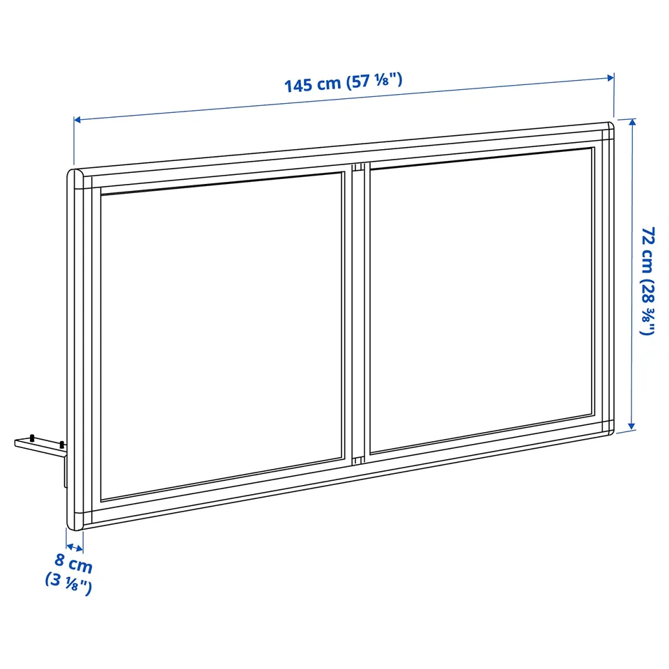 Illustration with measurements for the product: MITTZON.