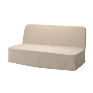 NYHAMN 3-seat sofa-bed, with pocket spring mattress/Naggen beige, Width 200 x Depth 97 x Height 90 cm
