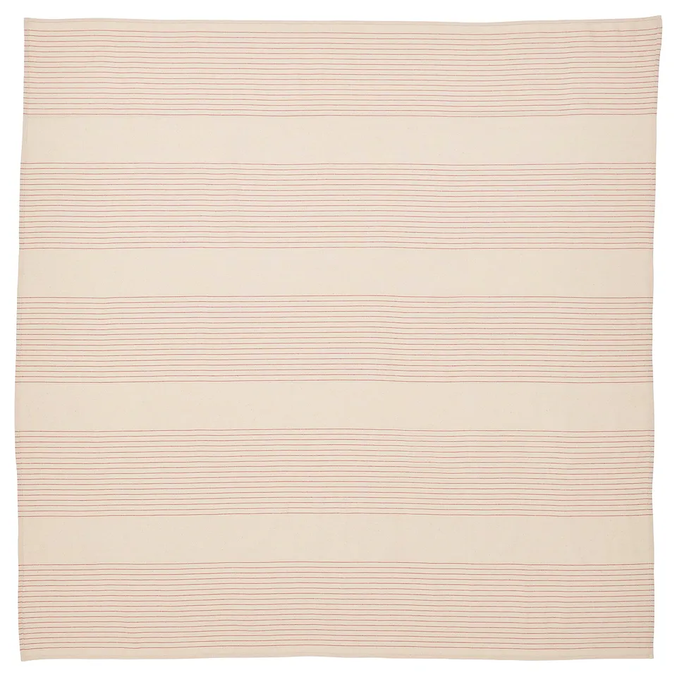 VIPPSTARR tablecloth: beige, cotton, rectangular, striped design.
