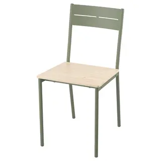 BUSLÄTT chair, grey-green/pine